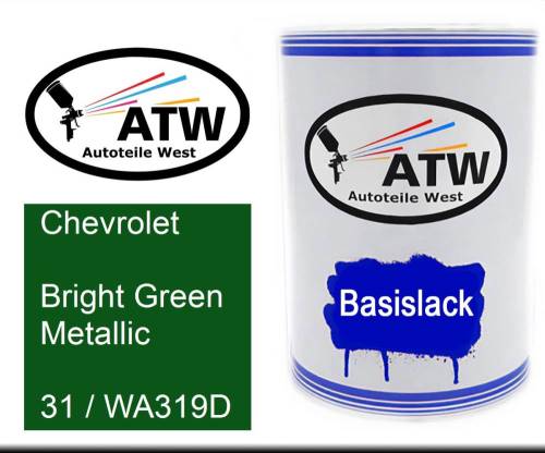Chevrolet, Bright Green Metallic, 31 / WA319D: 500ml Lackdose, von ATW Autoteile West.